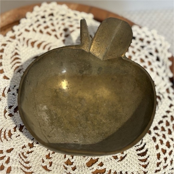 Other - Brass Apple Shaped Dish Made in India Decorative Collectible.Vintage.Teachergift